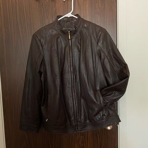 Genuine brown leather jacket
